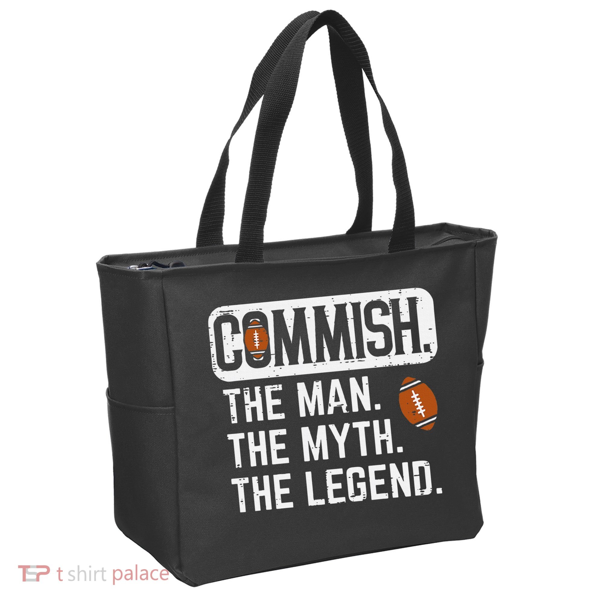 Commish Man Myth Legend Fantasy Football Commissioner Tote Bag