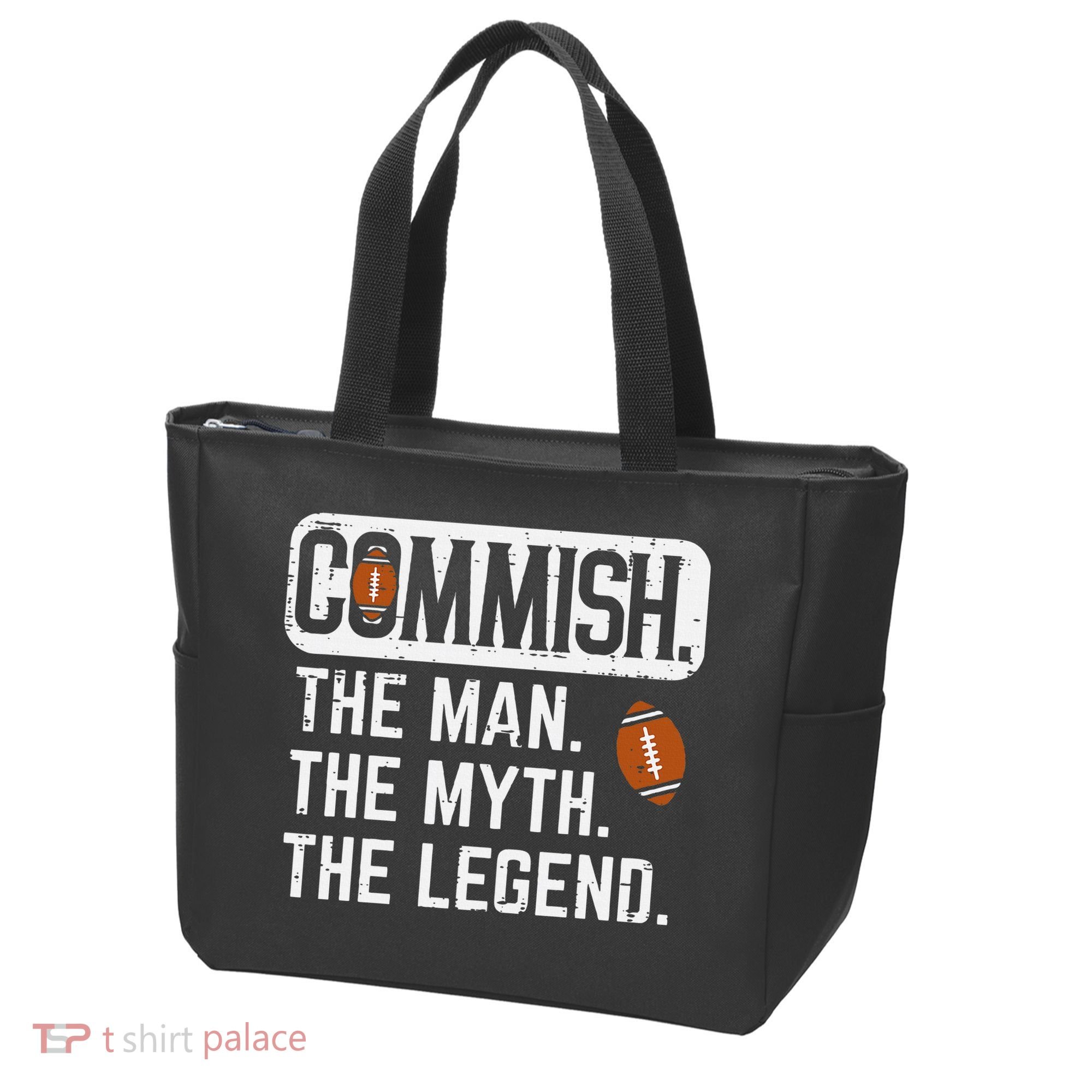Commish Man Myth Legend Fantasy Football Commissioner Tote Bag