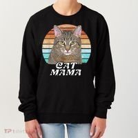 Cat Mama Mom Mothers Day Tabby Retro Women's Sweatshirt thumb 0