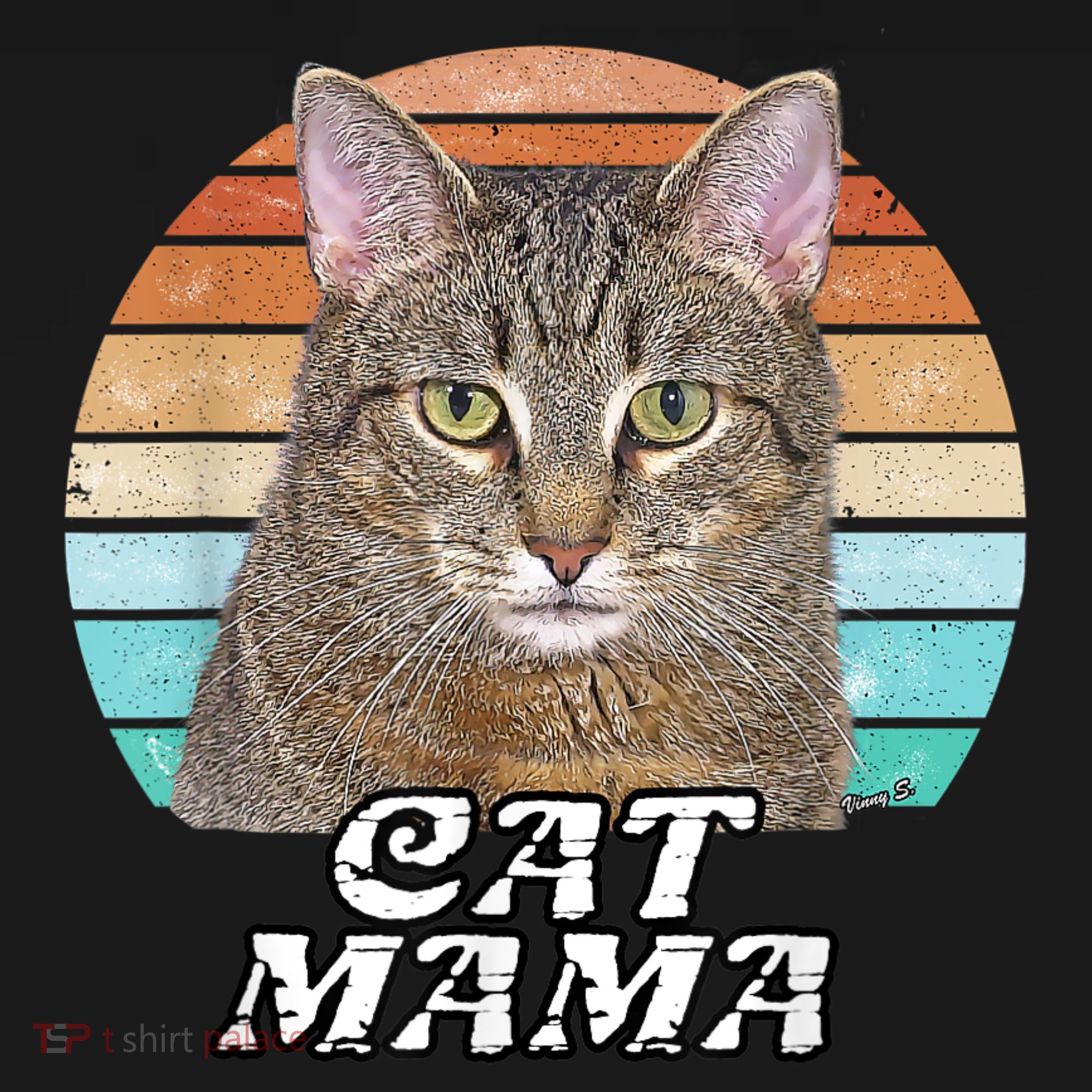 Cat Mama Mom Mothers Day Tabby Retro Bucket Hat
