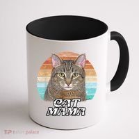 Cat Mama Mom Mothers Day Tabby Retro Coffee Mug thumb 1