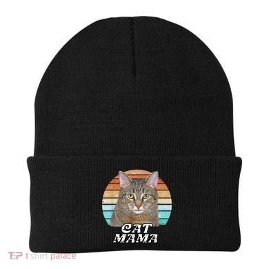 Cat Mama Mom Mothers Day Tabby Retro Beanie