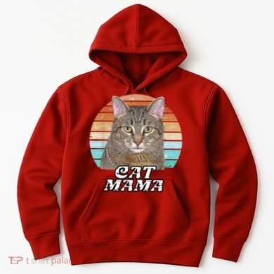 Cat Mama Mom Mothers Day Tabby Retro Hoodie