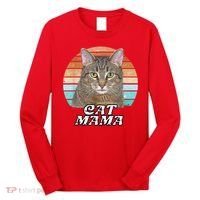 Cat Mama Mom Mothers Day Tabby Retro Long Sleeve Shirt thumb 0