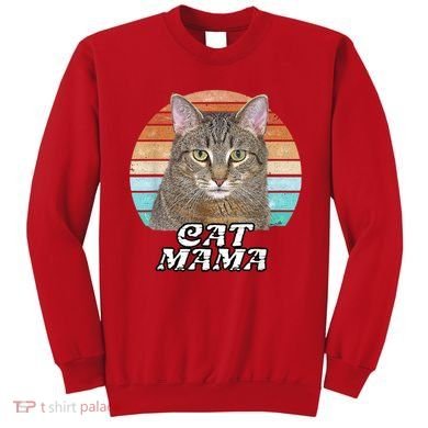 Cat Mama Mom Mothers Day Tabby Retro Sweatshirt