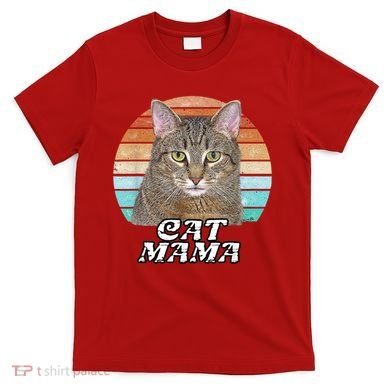 Cat Mama Mom Mothers Day Tabby Retro T-Shirt