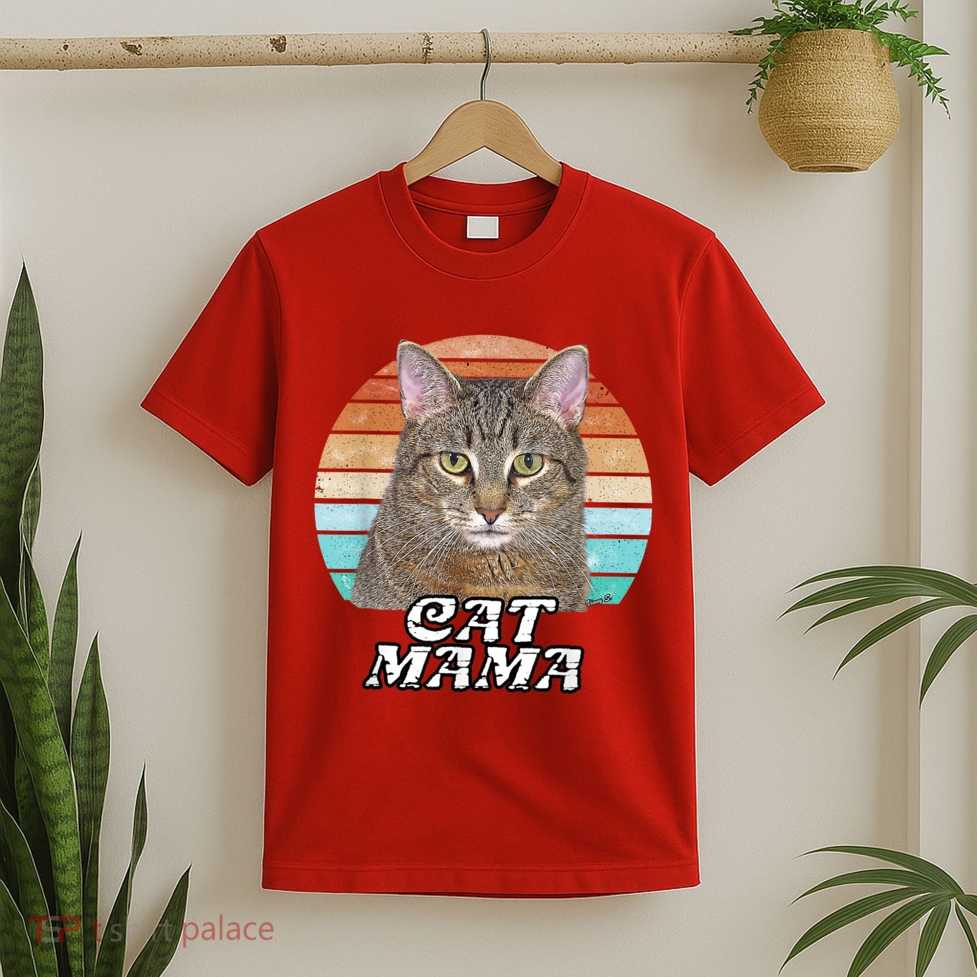 Cat Mama Mom Mothers Day Tabby Retro T-Shirt