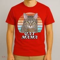 Cat Mama Mom Mothers Day Tabby Retro T-Shirt thumb 3