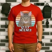 Cat Mama Mom Mothers Day Tabby Retro T-Shirt thumb 6