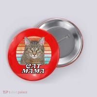 Cat Mama Mom Mothers Day Tabby Retro Button thumb 0