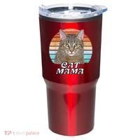 Cat Mama Mom Mothers Day Tabby Retro Tumbler thumb 0