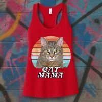 Cat Mama Mom Mothers Day Tabby Retro Women's Tank Top thumb 3
