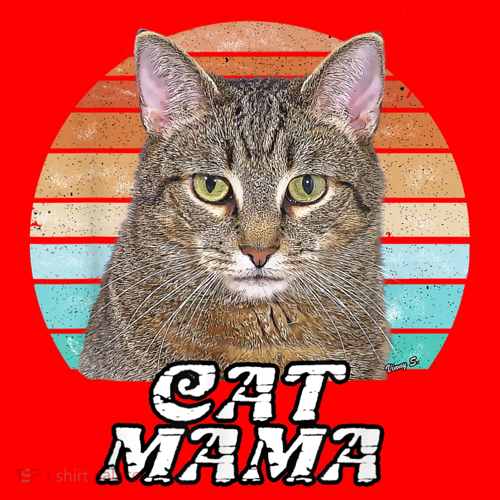 Cat Mama Mom Mothers Day Tabby Retro Women's Tank Top