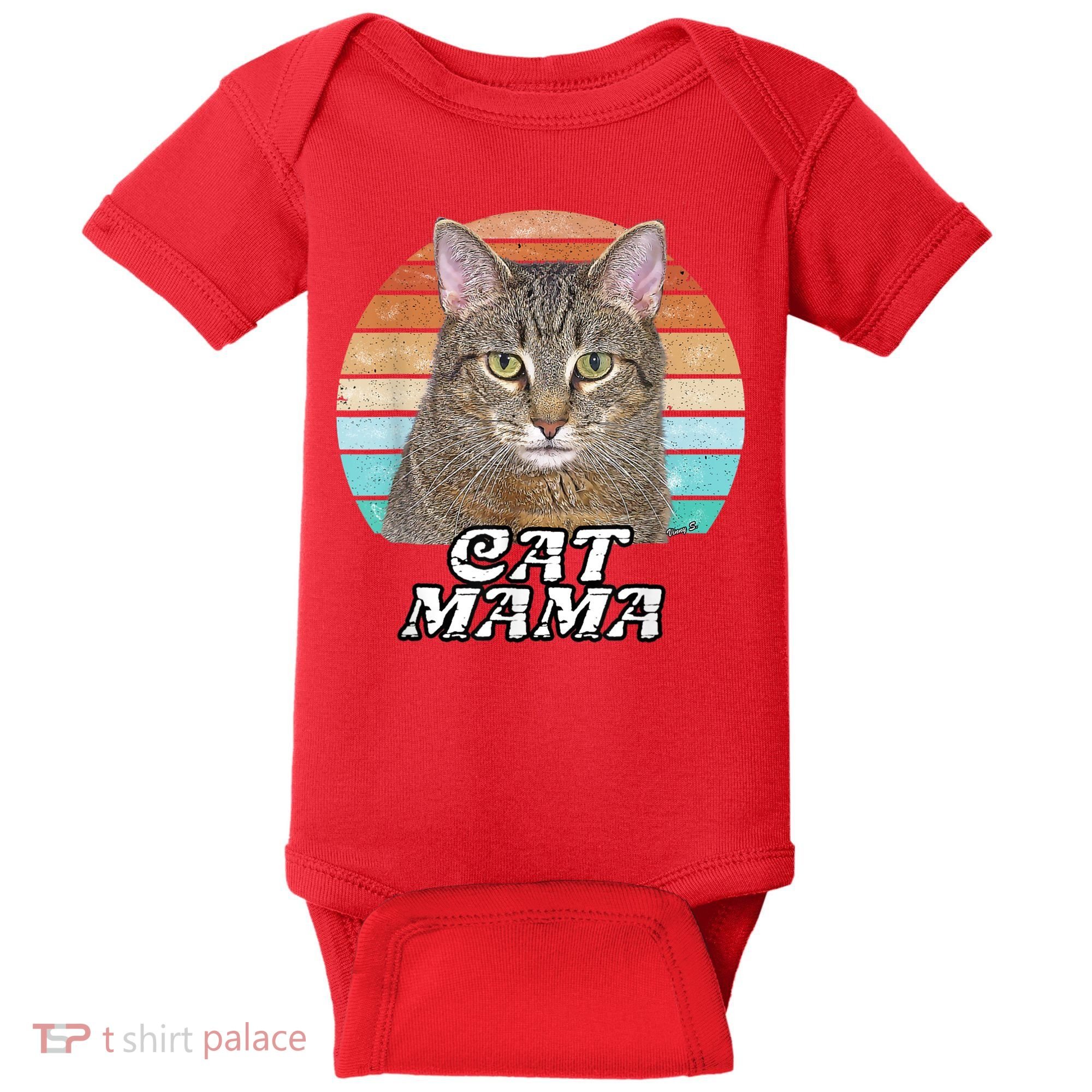 Cat Mama Mom Mothers Day Tabby Retro Baby Bodysuit