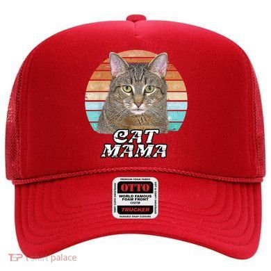 Cat Mama Mom Mothers Day Tabby Retro Hat