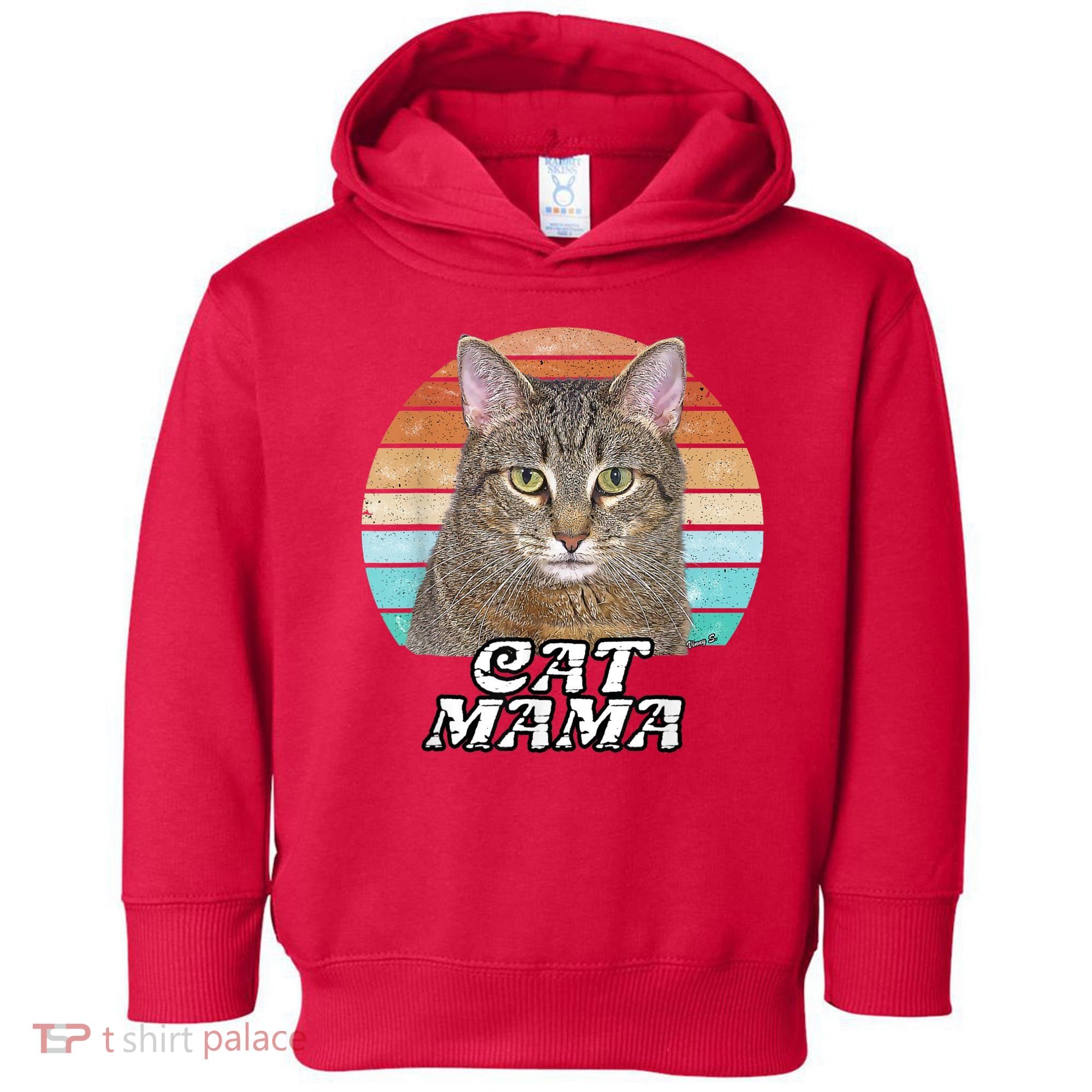 Cat Mama Mom Mothers Day Tabby Retro Toddler Hoodie