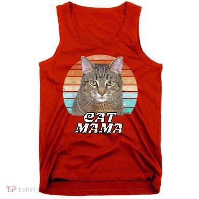 Cat Mama Mom Mothers Day Tabby Retro Tank Top
