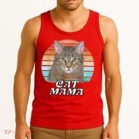 Cat Mama Mom Mothers Day Tabby Retro Tank Top thumb 3