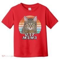 Cat Mama Mom Mothers Day Tabby Retro Toddler T-Shirt thumb 0