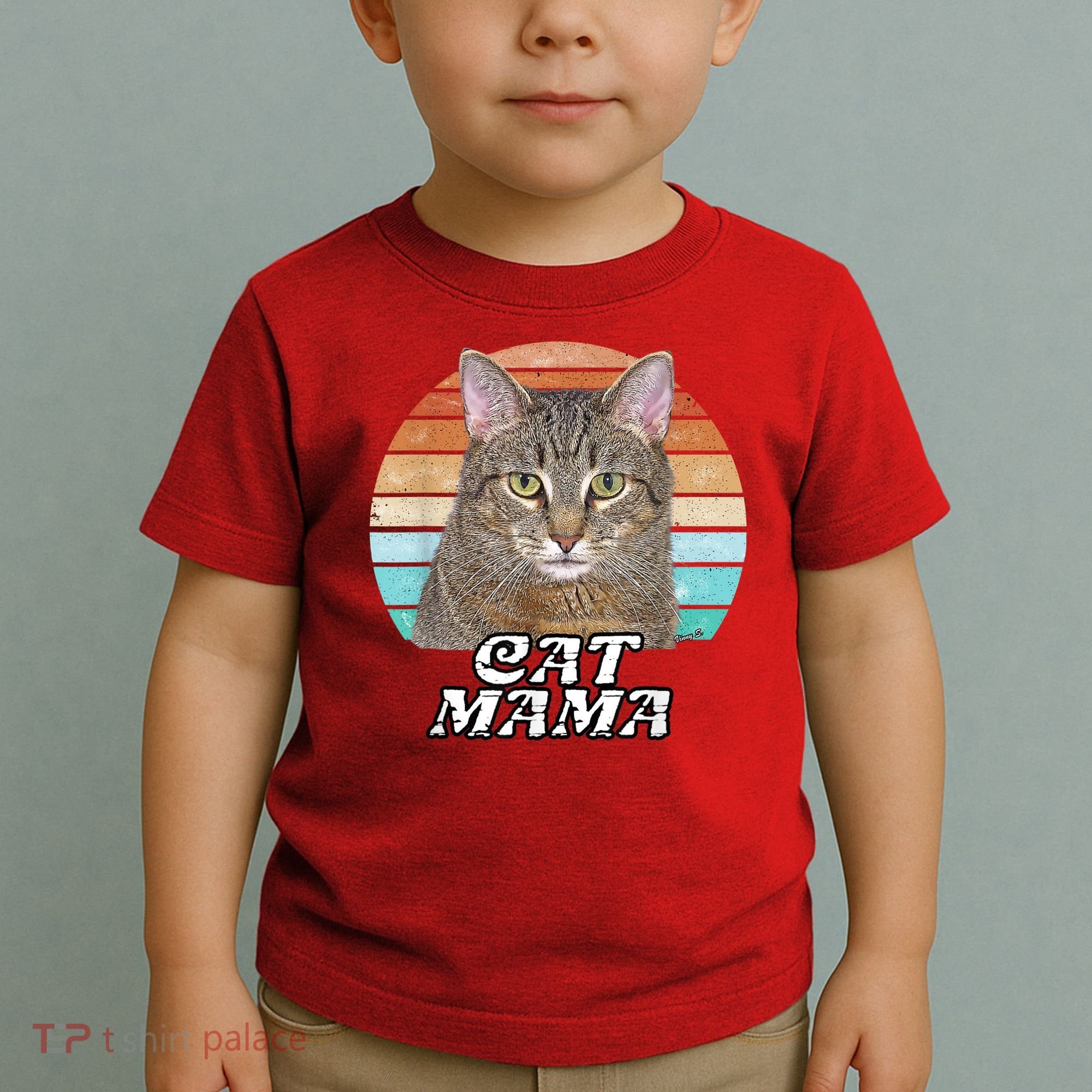 Cat Mama Mom Mothers Day Tabby Retro Toddler T-Shirt