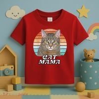 Cat Mama Mom Mothers Day Tabby Retro Toddler T-Shirt thumb 3
