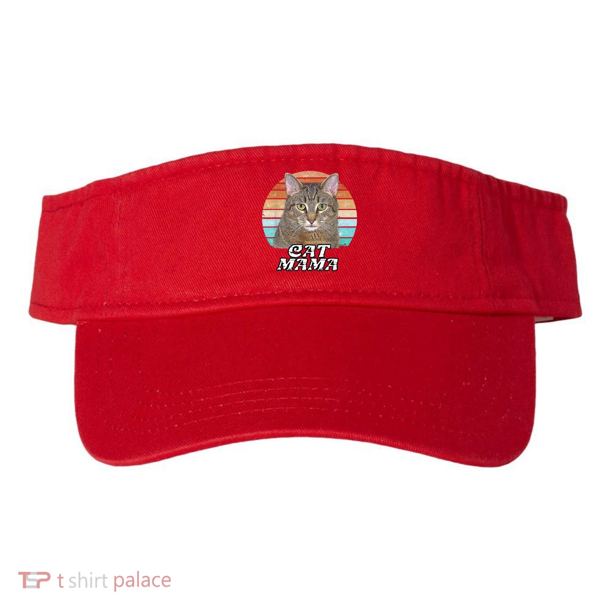 Cat Mama Mom Mothers Day Tabby Retro Visor