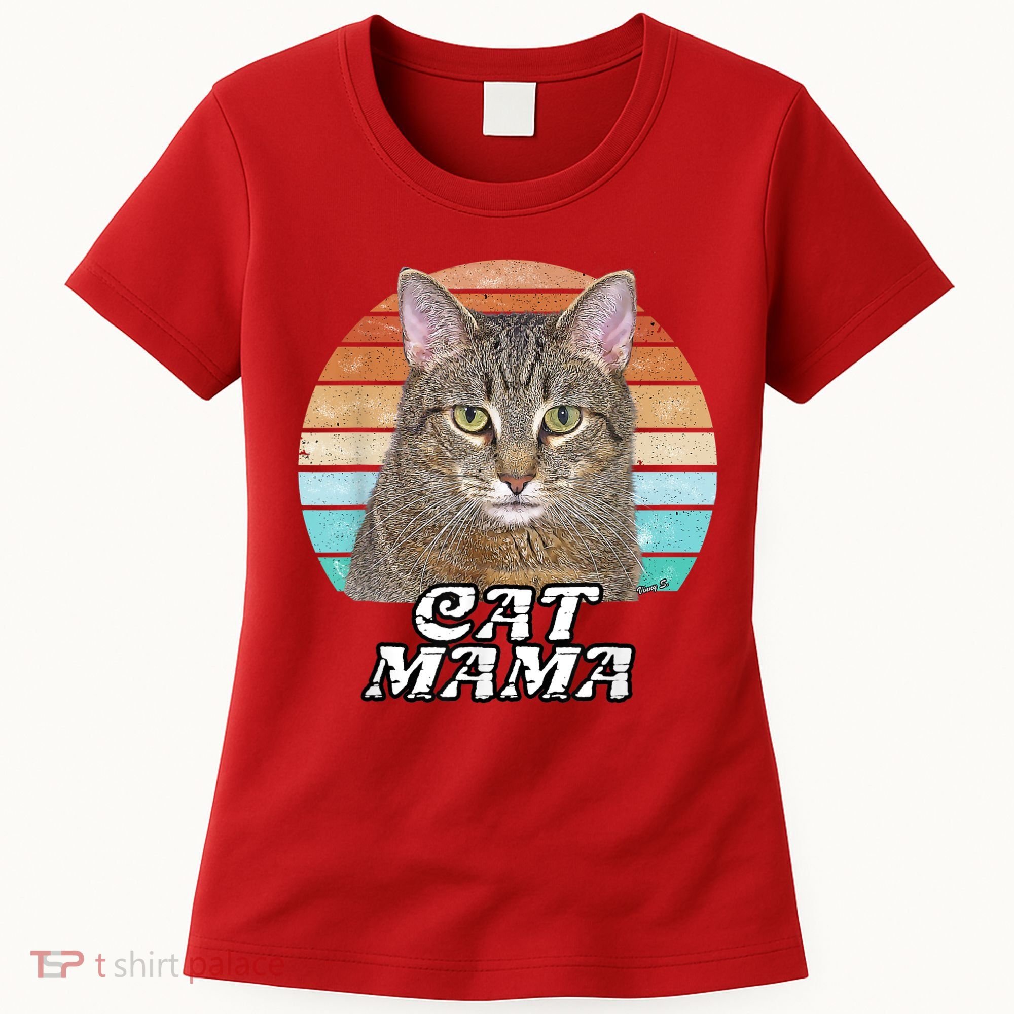 Cat Mama Mom Mothers Day Tabby Retro Women's T-Shirt