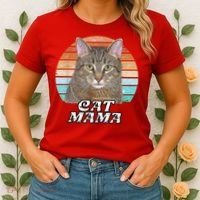 Cat Mama Mom Mothers Day Tabby Retro Women's T-Shirt thumb 2