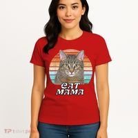 Cat Mama Mom Mothers Day Tabby Retro Women's T-Shirt thumb 4
