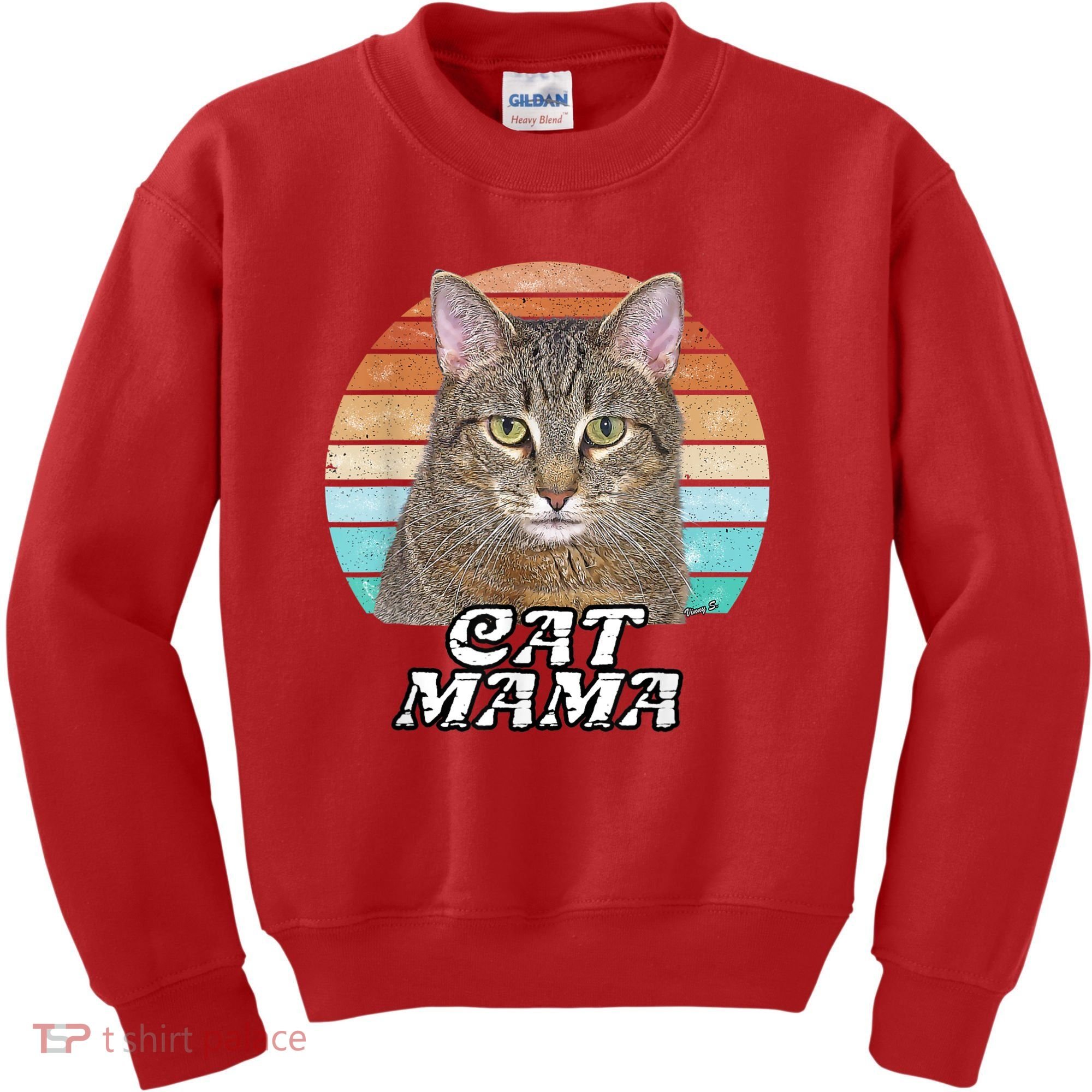 Cat Mama Mom Mothers Day Tabby Retro Kids Sweatshirt