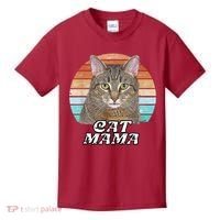 Cat Mama Mom Mothers Day Tabby Retro Kids T-Shirt thumb 0