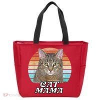 Cat Mama Mom Mothers Day Tabby Retro Tote Bag thumb 0