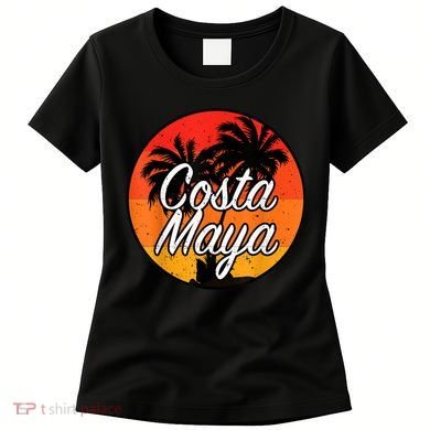 Costa Maya Mexico Vacation Cruise Vintage Sunset Souvenir Women's T-Shirt