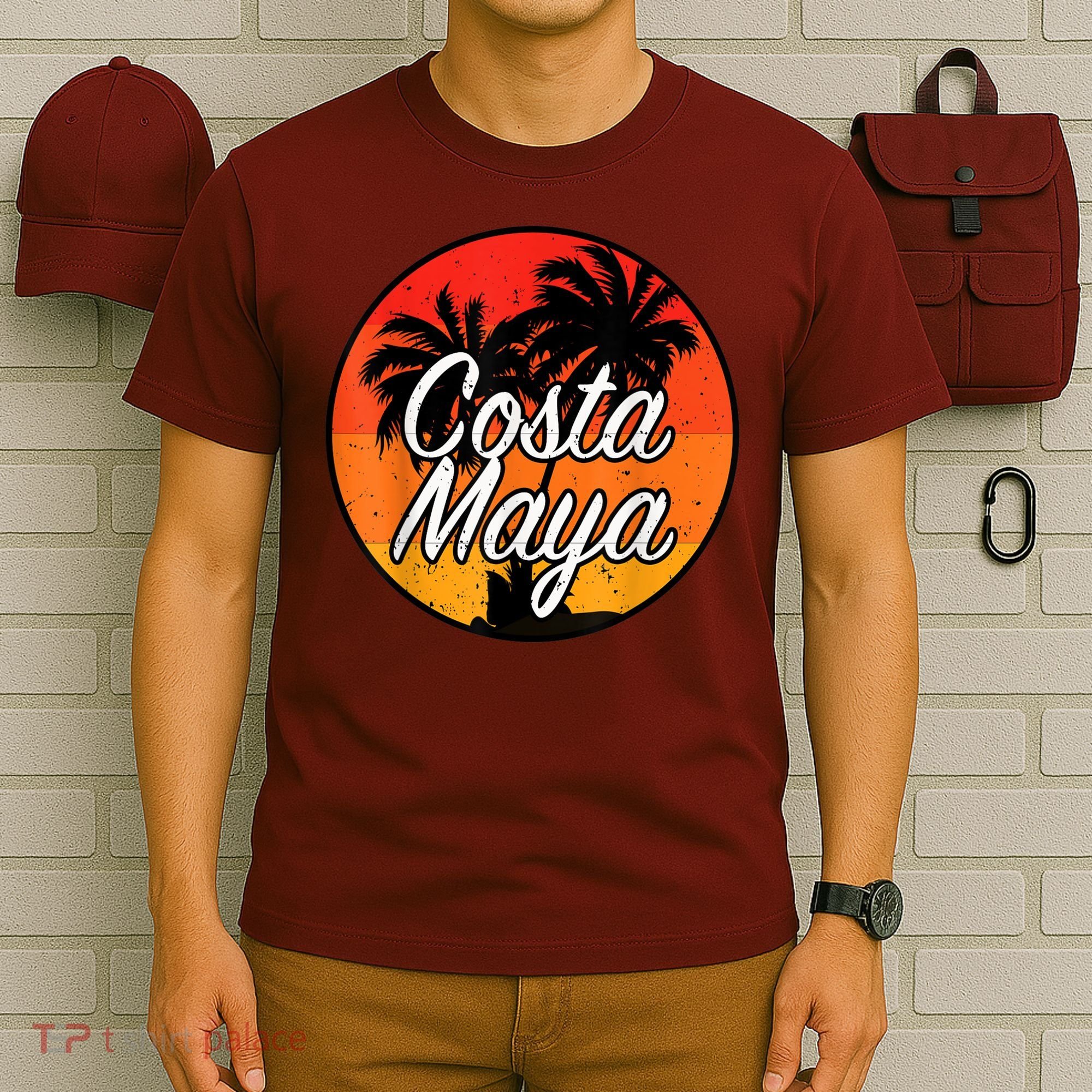 Costa Maya Mexico Vacation Cruise Vintage Sunset Souvenir T-Shirt