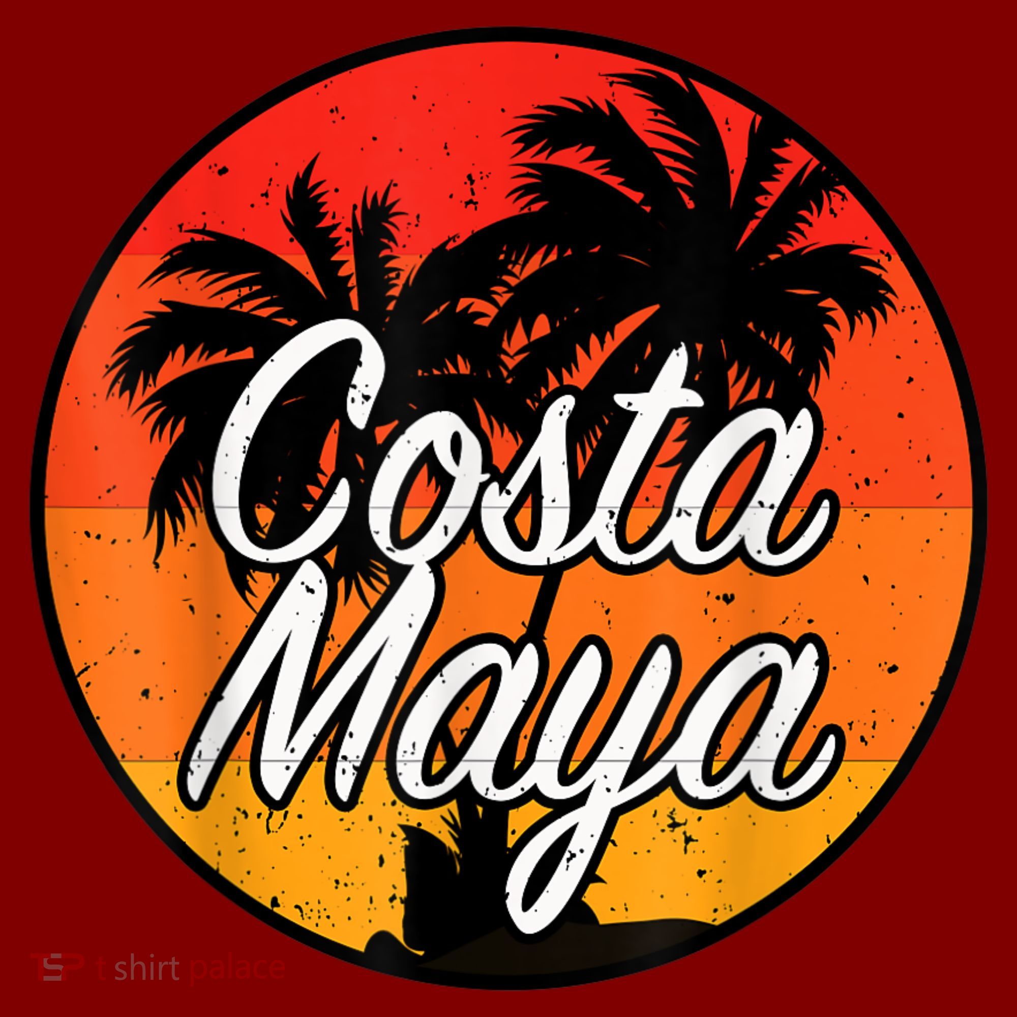 Costa Maya Mexico Vacation Cruise Vintage Sunset Souvenir T-Shirt