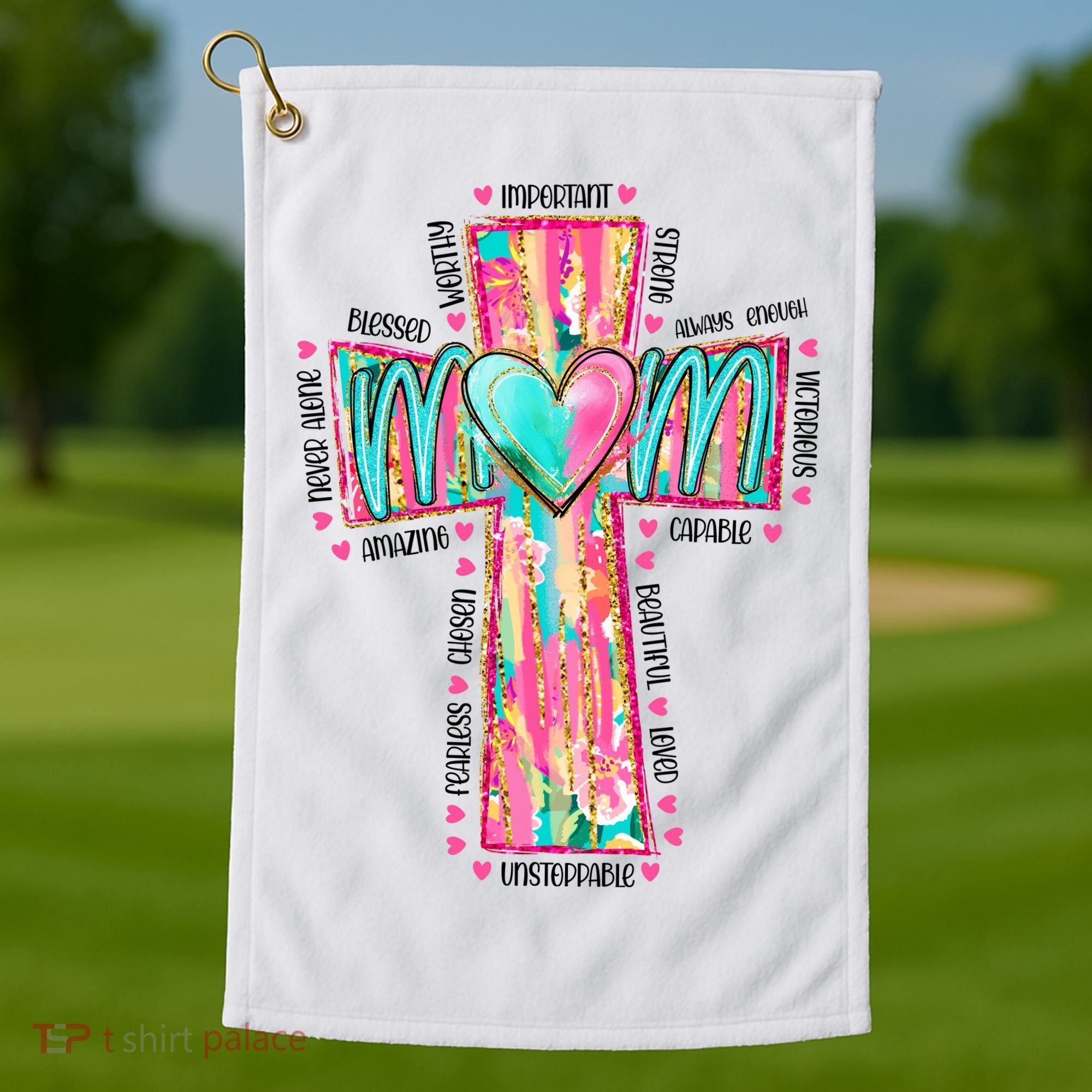 Christian Mom Mothers Day Golf Towel