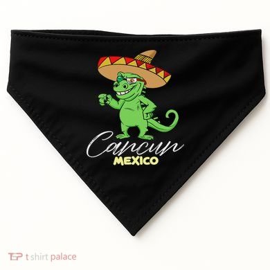 Cancun Mexico Mexican T Rex Dino Funny Cancun USA-Made Doggie Bandana