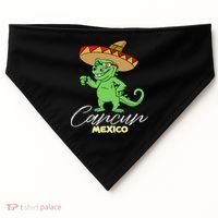 Cancun Mexico Mexican T Rex Dino Funny Cancun USA-Made Doggie Bandana thumb 0