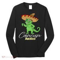 Cancun Mexico Mexican T Rex Dino Funny Cancun Long Sleeve Shirt thumb 0