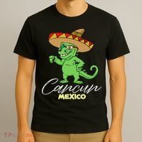 Cancun Mexico Mexican T Rex Dino Funny Cancun T-Shirt thumb 3