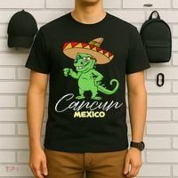 Cancun Mexico Mexican T Rex Dino Funny Cancun T-Shirt thumb 6