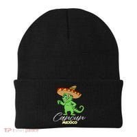 Cancun Mexico Mexican T Rex Dino Funny Cancun Beanie thumb 0