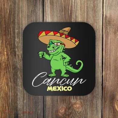Cancun Mexico Mexican T Rex Dino Funny Cancun Coaster