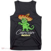 Cancun Mexico Mexican T Rex Dino Funny Cancun Tank Top thumb 0