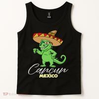 Cancun Mexico Mexican T Rex Dino Funny Cancun Tank Top thumb 2