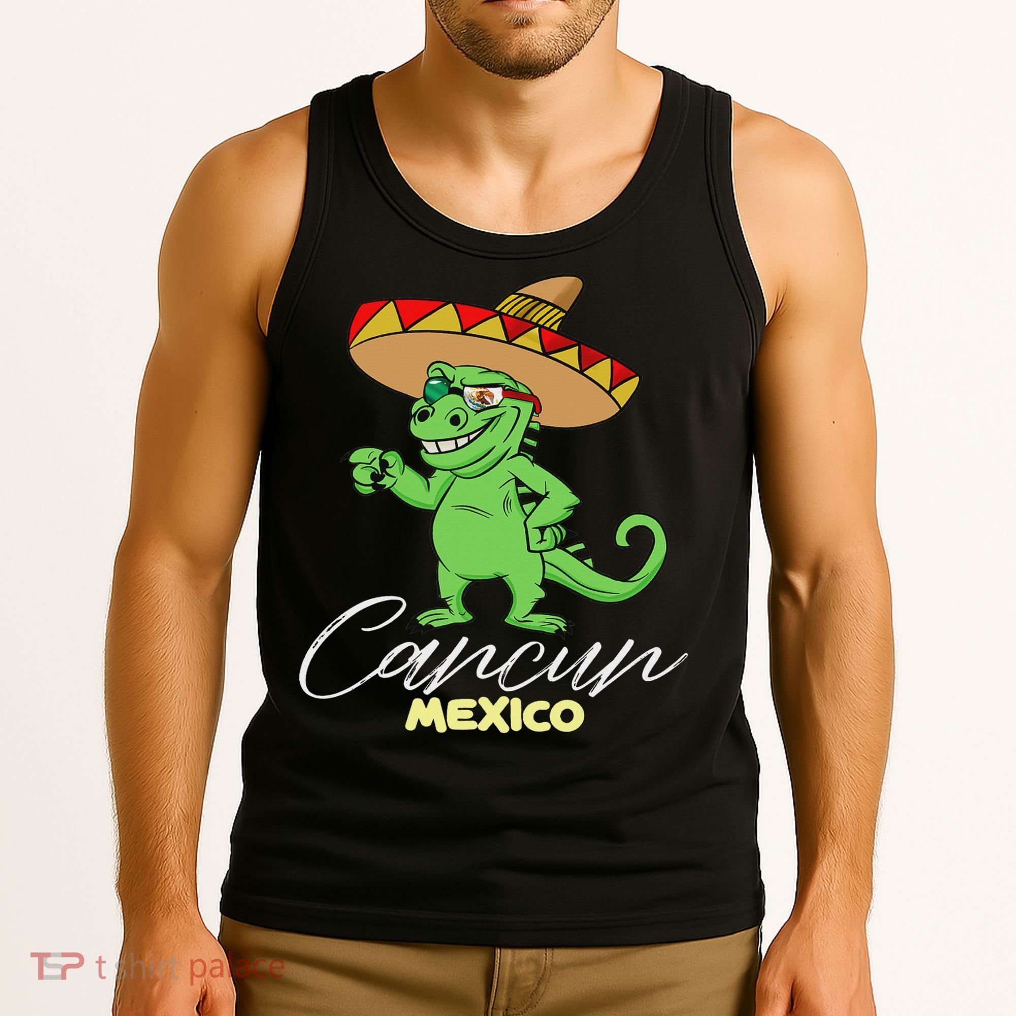 Cancun Mexico Mexican T Rex Dino Funny Cancun Tank Top