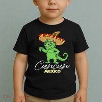 Cancun Mexico Mexican T Rex Dino Funny Cancun Toddler T-Shirt thumb 2