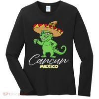 Cancun Mexico Mexican T Rex Dino Funny Cancun Women's Long Sleeve Shirt thumb 0