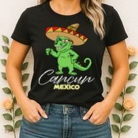 Cancun Mexico Mexican T Rex Dino Funny Cancun Women's T-Shirt thumb 2