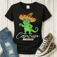 Cancun Mexico Mexican T Rex Dino Funny Cancun Women's T-Shirt thumb 3